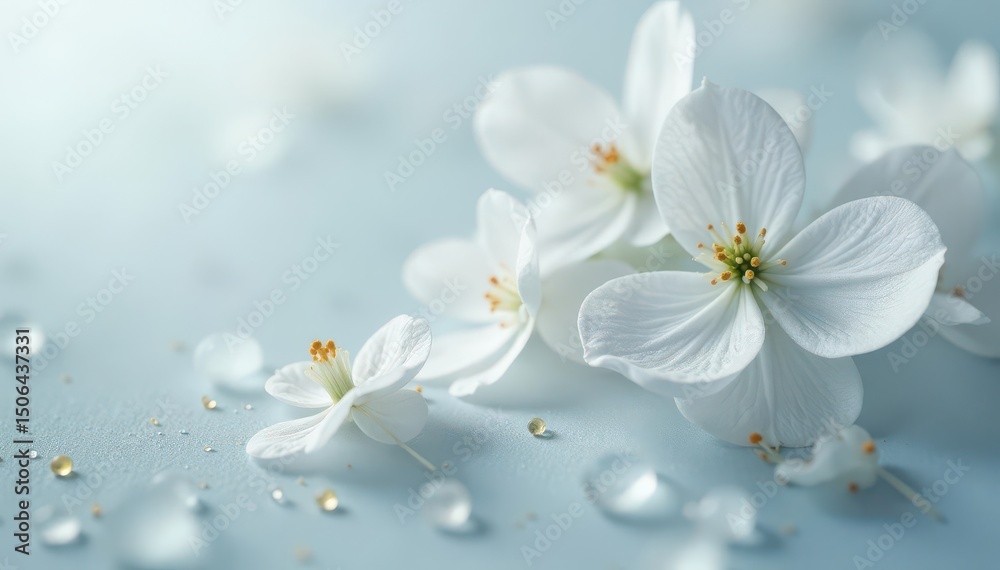 Fototapeta premium Close-up detail of delicate, white objects against seamless background, macro, object, beauty
