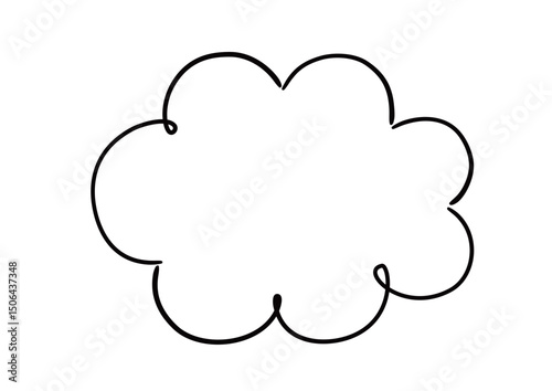 手描き風のふきだし　単品　塗り無し線画