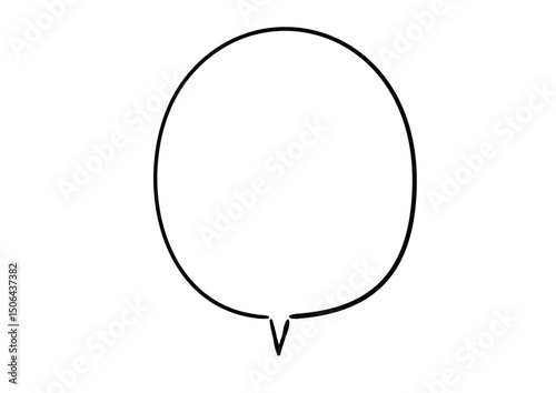 手描き風のふきだし　単品　塗り無し線画