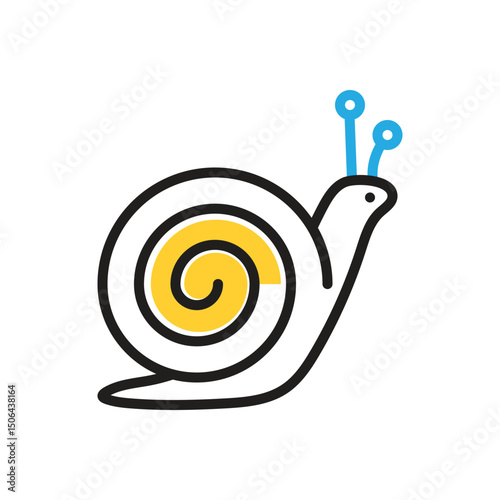 Multi color icon for snail