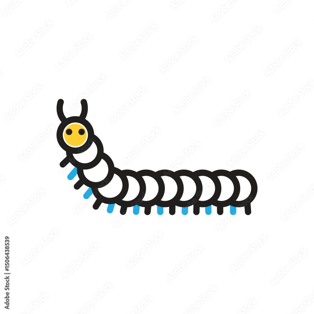 Fototapeta premium Multi color icon for caterpillar