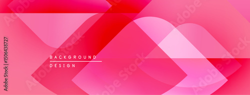 Abstract pink background. Overlapping shapes create dynamic visual effect. Modern design suitable for banners, websites.