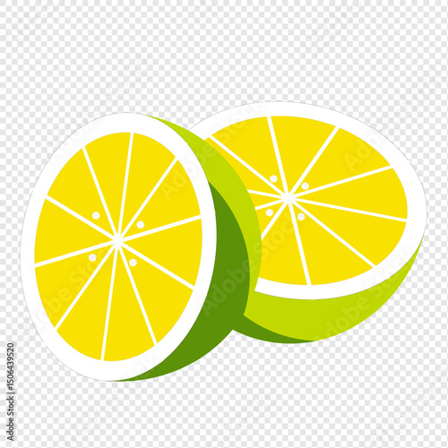 Orange fruit with leaves, halves and slices