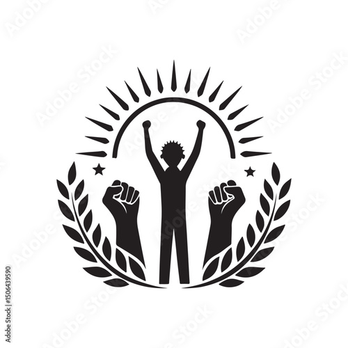 youth empowerment vector silhouette clip art logo design