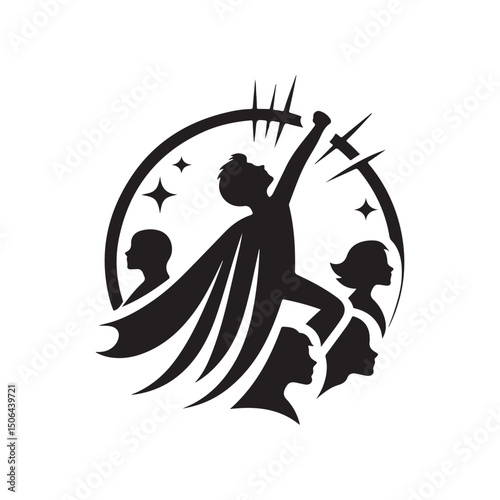 youth empowerment vector silhouette clip art logo design