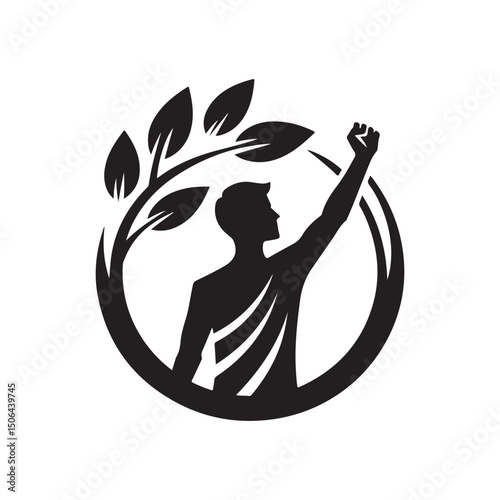 youth empowerment vector silhouette clip art logo design