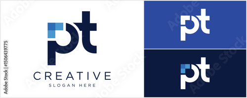 PT Letter Initial Logo Design Vector Illustration