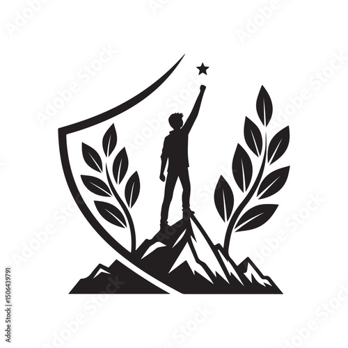 youth empowerment vector silhouette clip art logo design