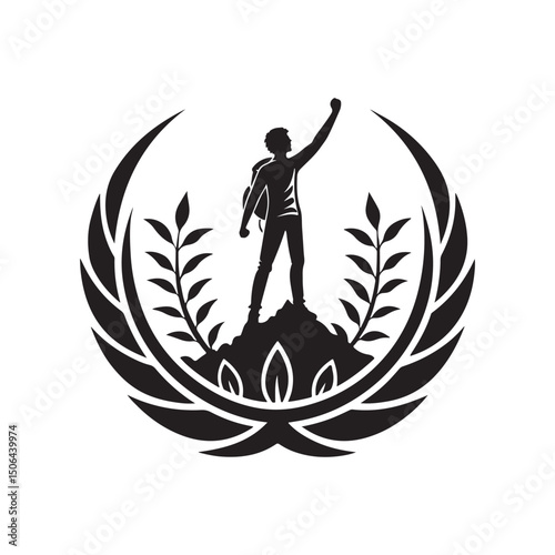 youth empowerment vector silhouette clip art logo design
