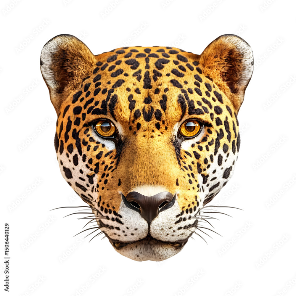 Obraz premium Jaguar Isolated on Transparent Background Wild Big Cat Predator Closeup