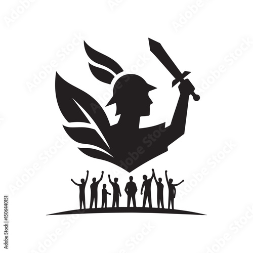 youth empowerment vector silhouette clip art logo design