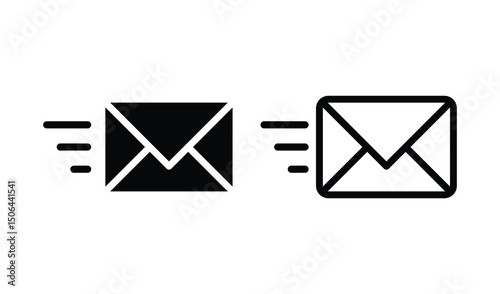 Email and mail icon set for communication & messaging, mail icon vector, email, letter, envelope, newsletter icon isolated on white background.	