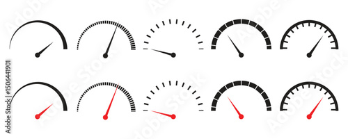 Set of speedometers icons vector illustration
