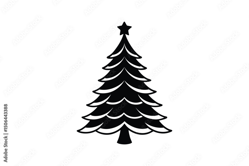 Obraz premium Christmas tree silhouette vector bundle, Christmas tree silhouette 