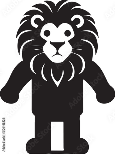 Lion Silhouette vector lion Standing on white background