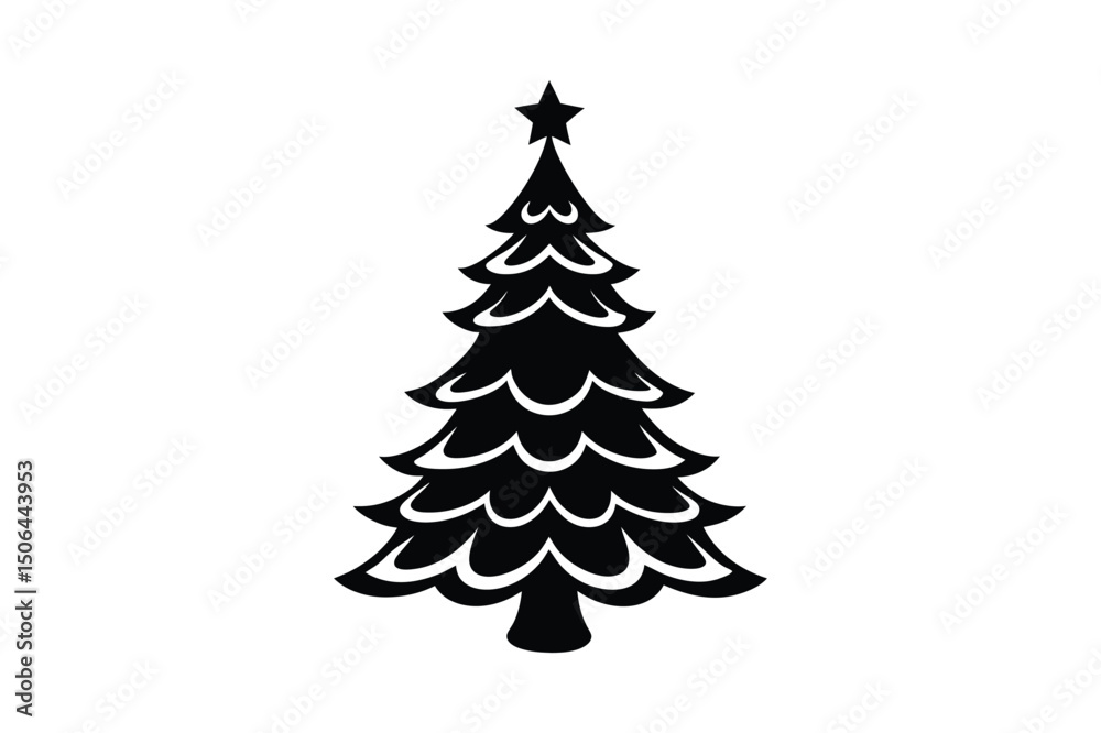 Fototapeta premium Christmas tree silhouette vector bundle, Christmas tree silhouette 