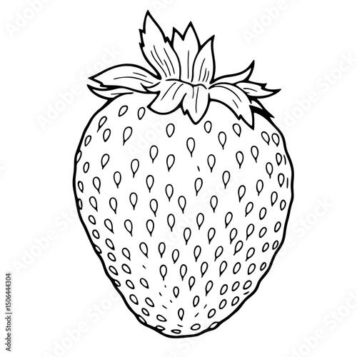 strawberry vector icon, outline edition