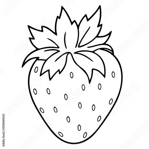 strawberry vector icon, outline edition