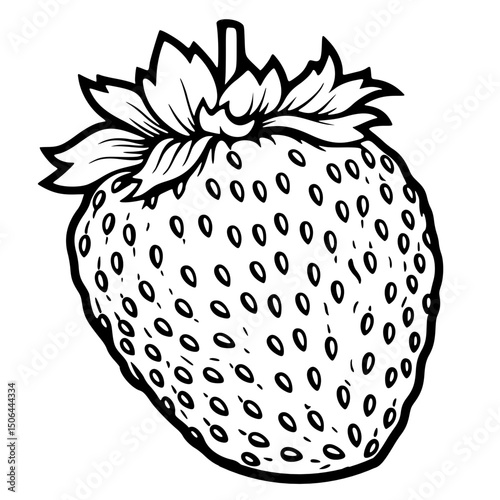 strawberry vector icon, outline edition