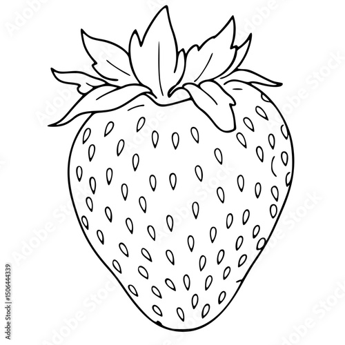 strawberry vector icon, outline edition