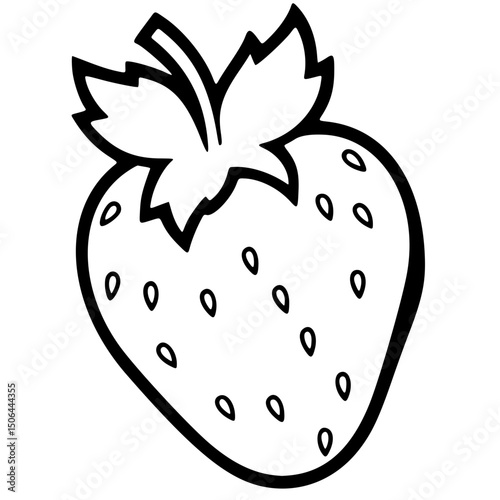 strawberry vector icon, outline edition
