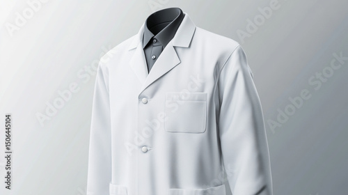 Zoom in a medical uniform doctor nurse technical speacialist clothes in hospital for logo mock up white color