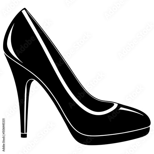 Classic black high heel pump shoe silhouette