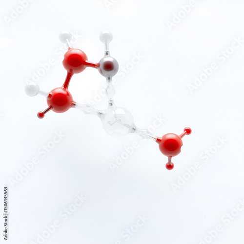 Macro shot of artificial enzyme molecule designed for industrial catalysis displayed on white