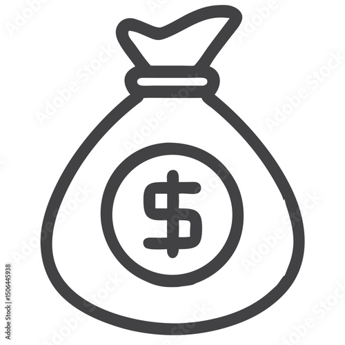 Money Bag Icon with Dollar Sign for Financial Applications, Banking Websites, Investment Platforms, Savings Resources, Budgeting Tools, and Business Finance Materials