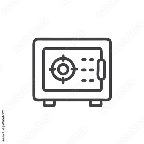 Secure Safe Deposit Box Icon for Banking Apps, Financial Security Websites, Insurance Materials, and Vault Storage Business Marketing