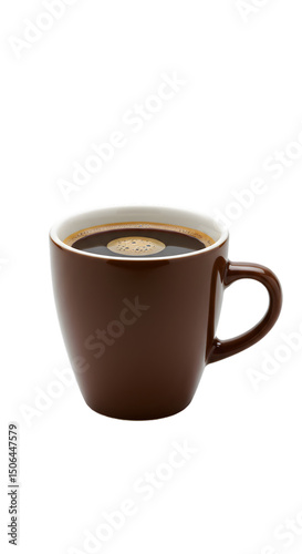 Wallpaper Mural Isolated Coffee Filled Brown Ceramic Mug Against Transparent Background Torontodigital.ca