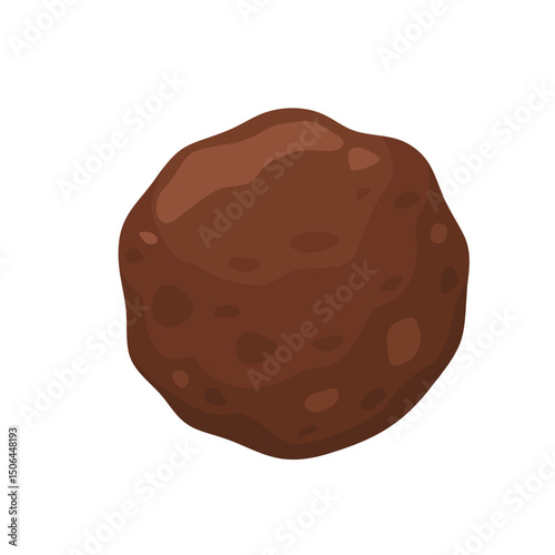 Single baked meatball isolated isolated on white background