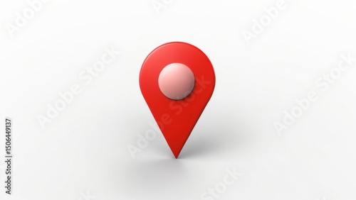 Minimalistic 3D red map pointer with white circle pointing right on plain white background. Free Download Minimalistic 3D red map pointer with white circle pointing right on plain white background. - GFXLoad