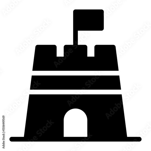 sand castle glyph icon