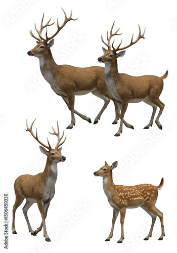Isolated Deer Wildlife Animal Stag Antler in Transparent Background