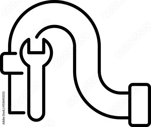 Broken Pipes Line Icon for Graphics, Designs, Books, Adverts, Apps