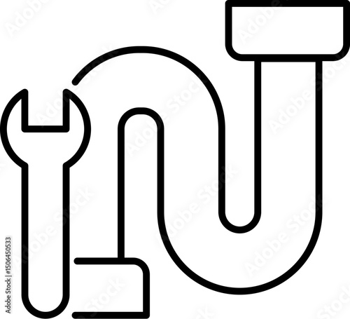 Broken Pipes Linear Sign for Graphics, Designs, Books, Adverts, Apps