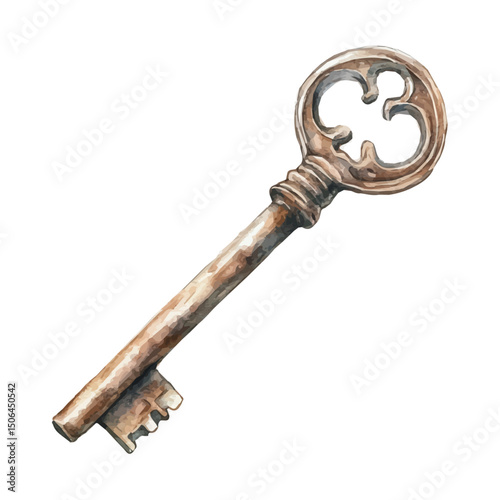 Allen Key, watercolor vector, high quality, isolated on a white background.