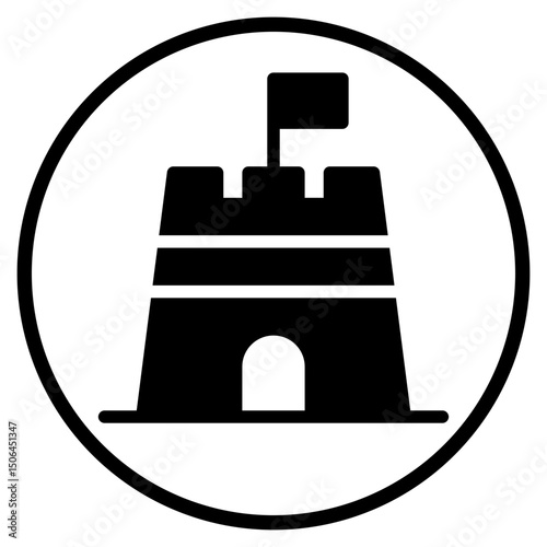 sand castle glyph icon