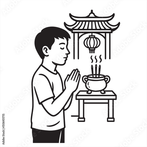Buddhists are praying