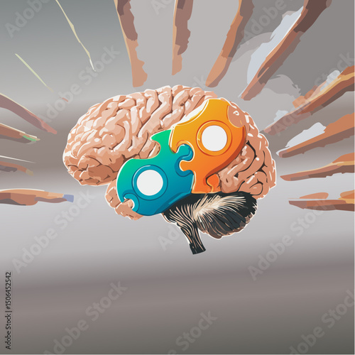 A modern vector icon set highlighting neurodiversity, including a puzzle brain, fidget spinner, sensory alert, and inclusive symbols.