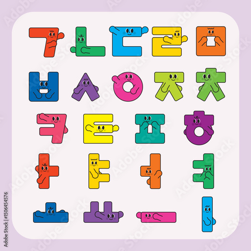 Korean Alphabet Characters (Cute Style)