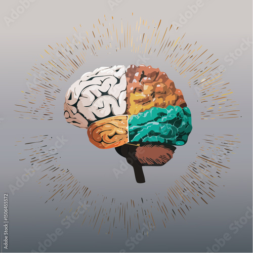 A clean, modern vector icon highlighting neurodiversity, including puzzle brain, sensory alert, inclusive symbols, and fidget tools.