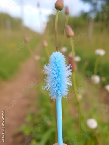 Blue cotton swab