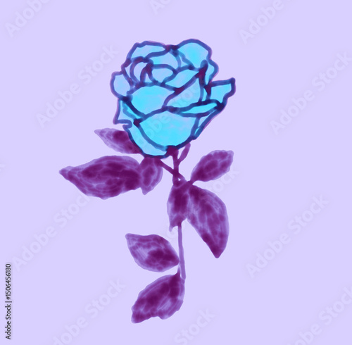 beautiful rosebud, watercolor illustration. hand drawing