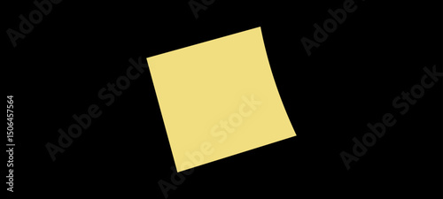 Yellow sticky post it note. Vector Illustration.