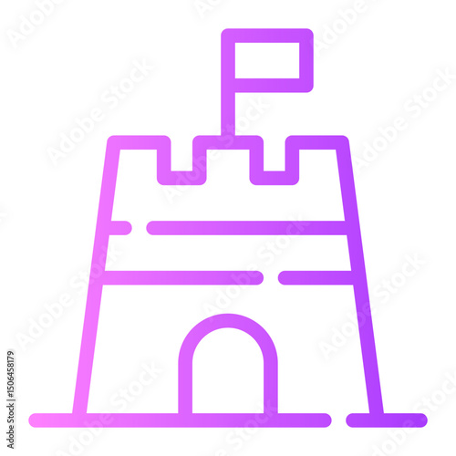 sand castle gradient icon
