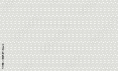 横に広い白い線のモロッカン模様のシックなグレーの壁紙