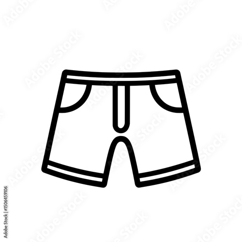 Short athletic shorts icon vector for sportswear, casual clothing, and fashion apparel design