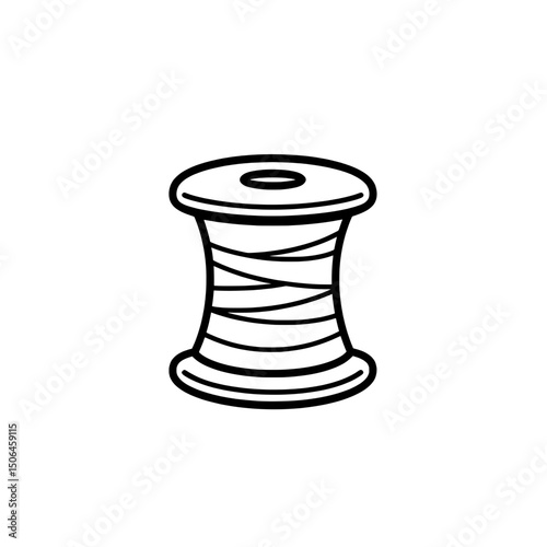 Small spool of thread vector icon for sewing tools, DIY crafts, and fashion accessories